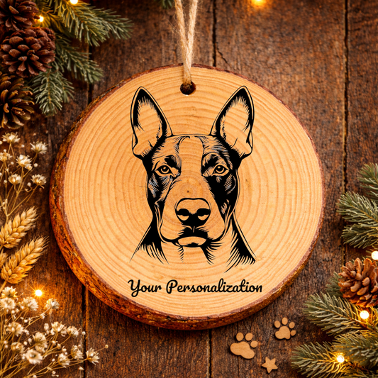 Bull Terrier Dog Ornament – Rustic Wooden Keepsake