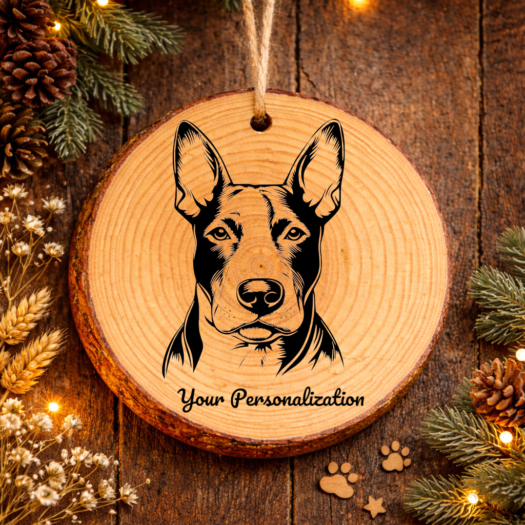 Bull Terrier Dog Ornament – Rustic Wooden Keepsake