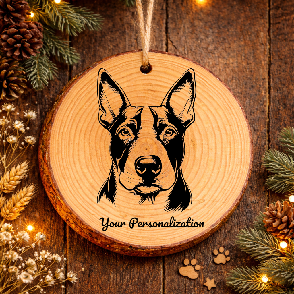 Bull Terrier Dog Ornament – Rustic Wooden Keepsake