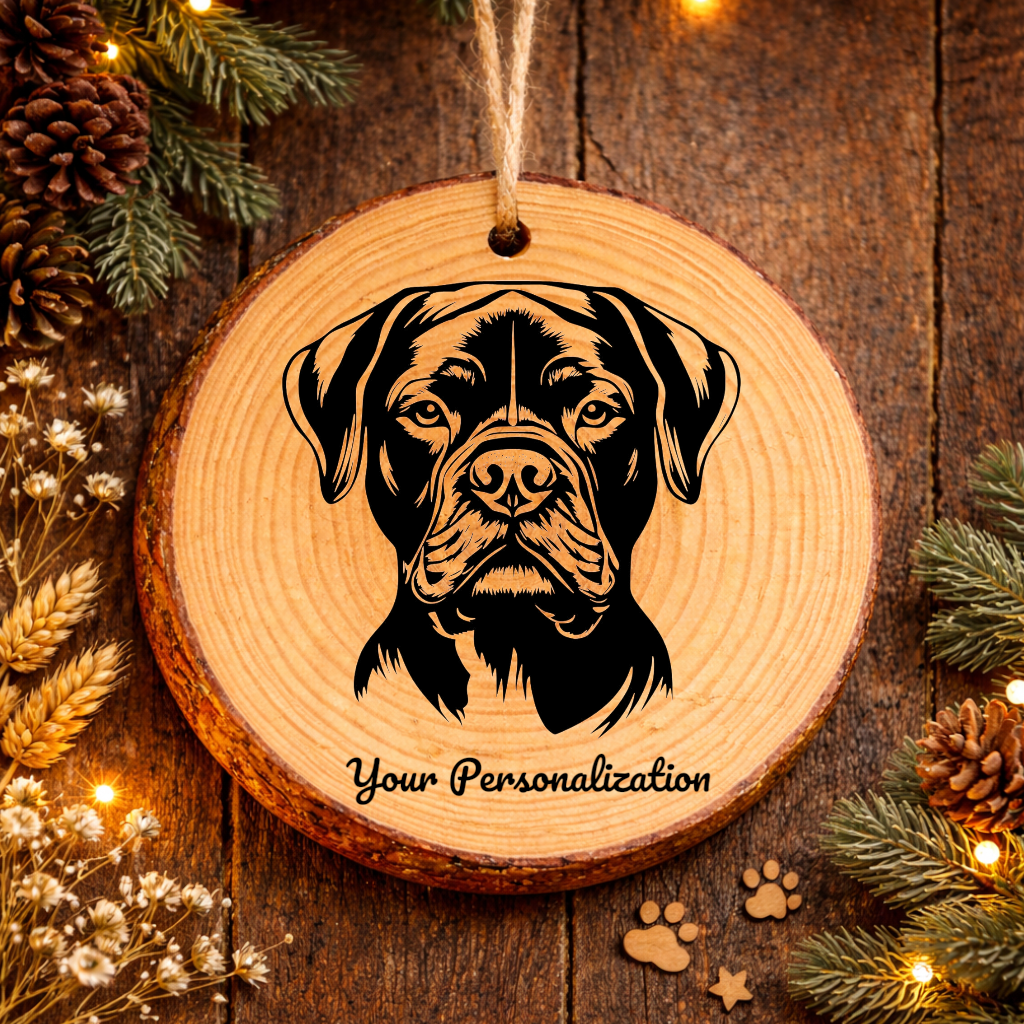Bullmastiff Dog Ornament – Rustic Wooden Keepsake
