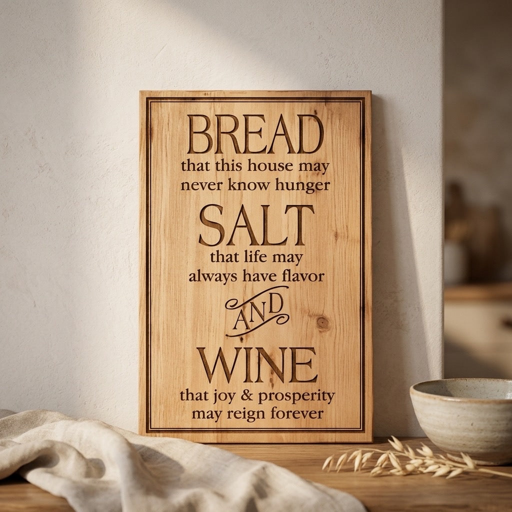 Bread Salt and Wine Blessing Sign