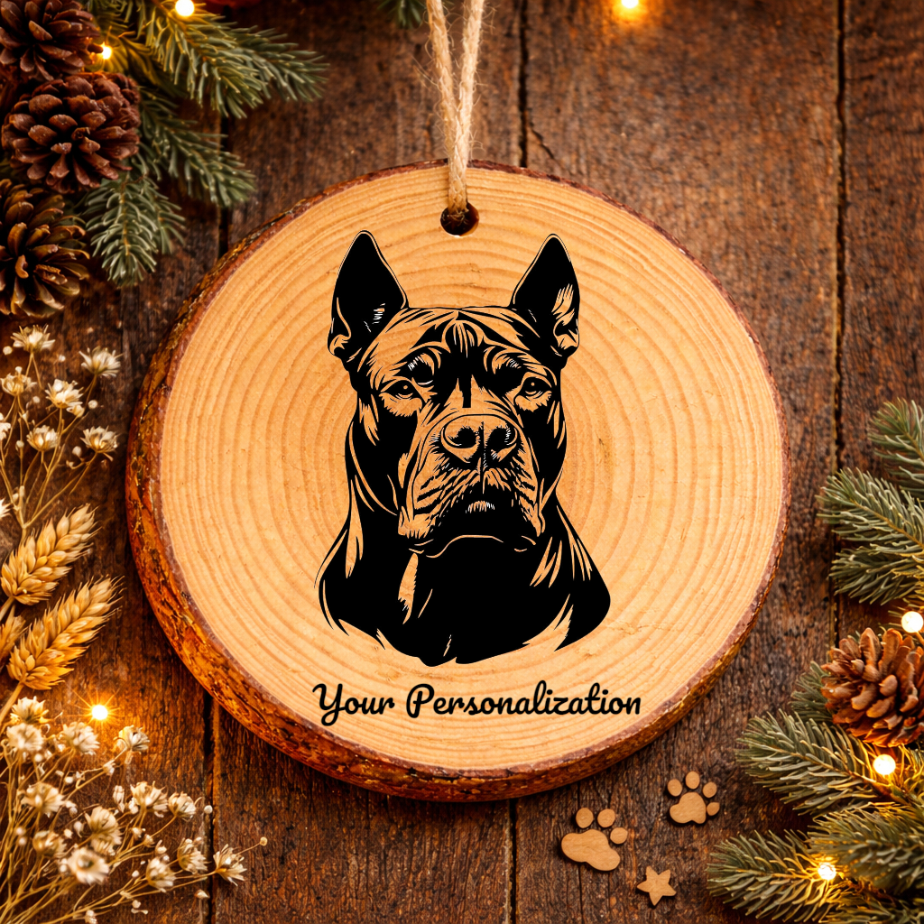 Cane Corso Dog Ornament – Rustic Wooden Keepsake