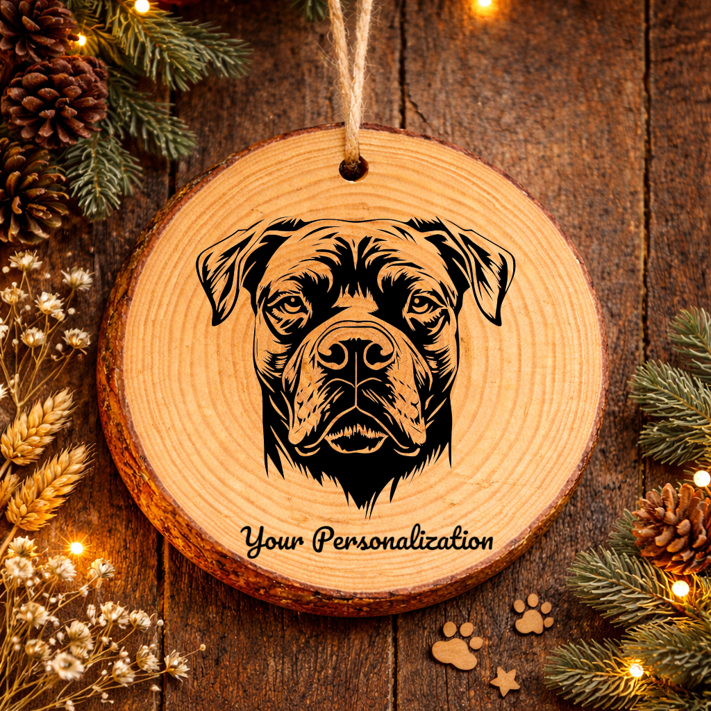 Cane Corso Dog Ornament – Rustic Wooden Keepsake