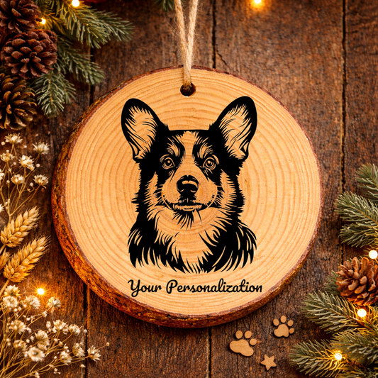 Cardigan Welsh Corgi Dog Ornament – Rustic Wooden Keepsake