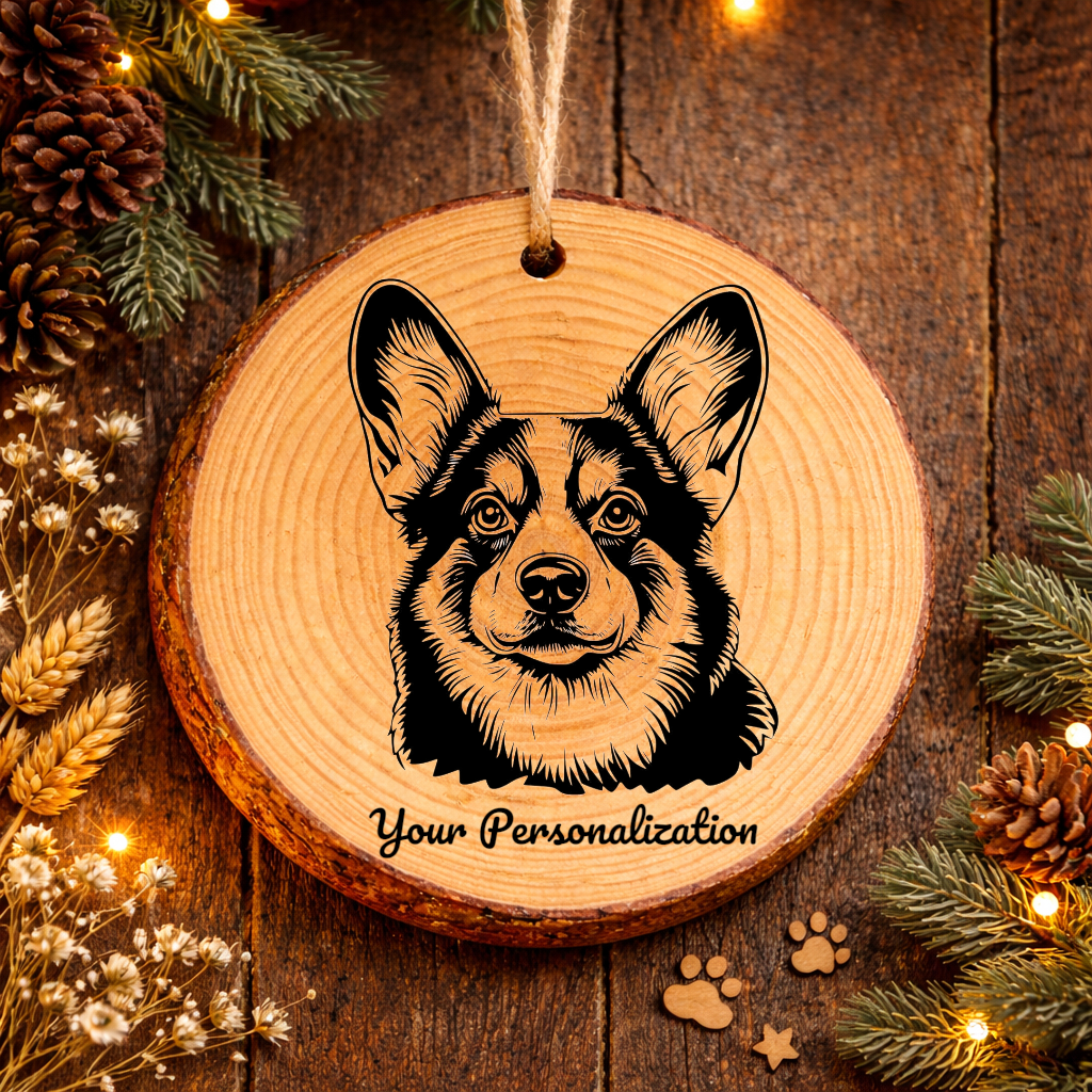 Cardigan Welsh Corgi Dog Ornament – Rustic Wooden Keepsake