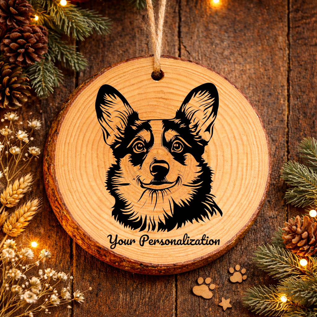 Cardigan Welsh Corgi Dog Ornament – Rustic Wooden Keepsake