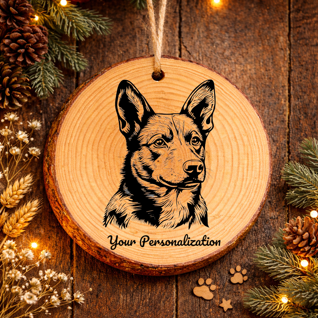 Carolina Dog Dog Ornament – Rustic Wooden Keepsake
