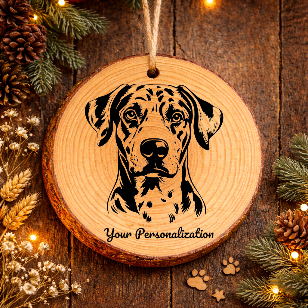 Catahoula Leopard Dog Dog Ornament – Rustic Wooden Keepsake
