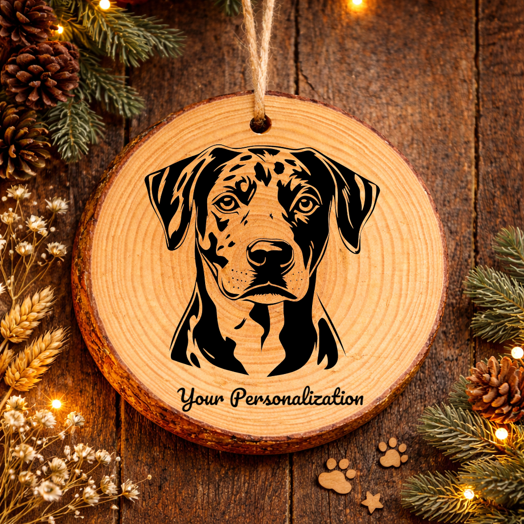 Catahoula Leopard Dog Dog Ornament – Rustic Wooden Keepsake
