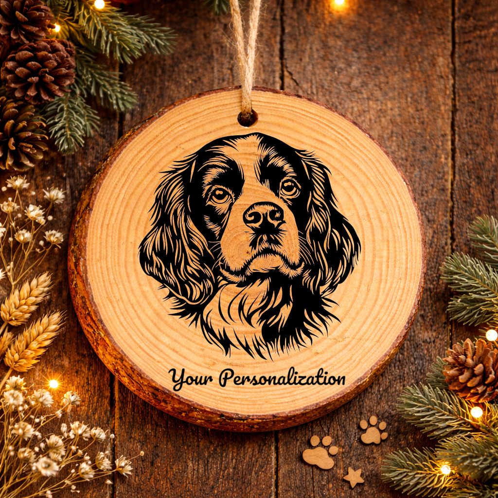 Cavalier King Charles Spaniel Dog Ornament – Rustic Wooden Keepsake
