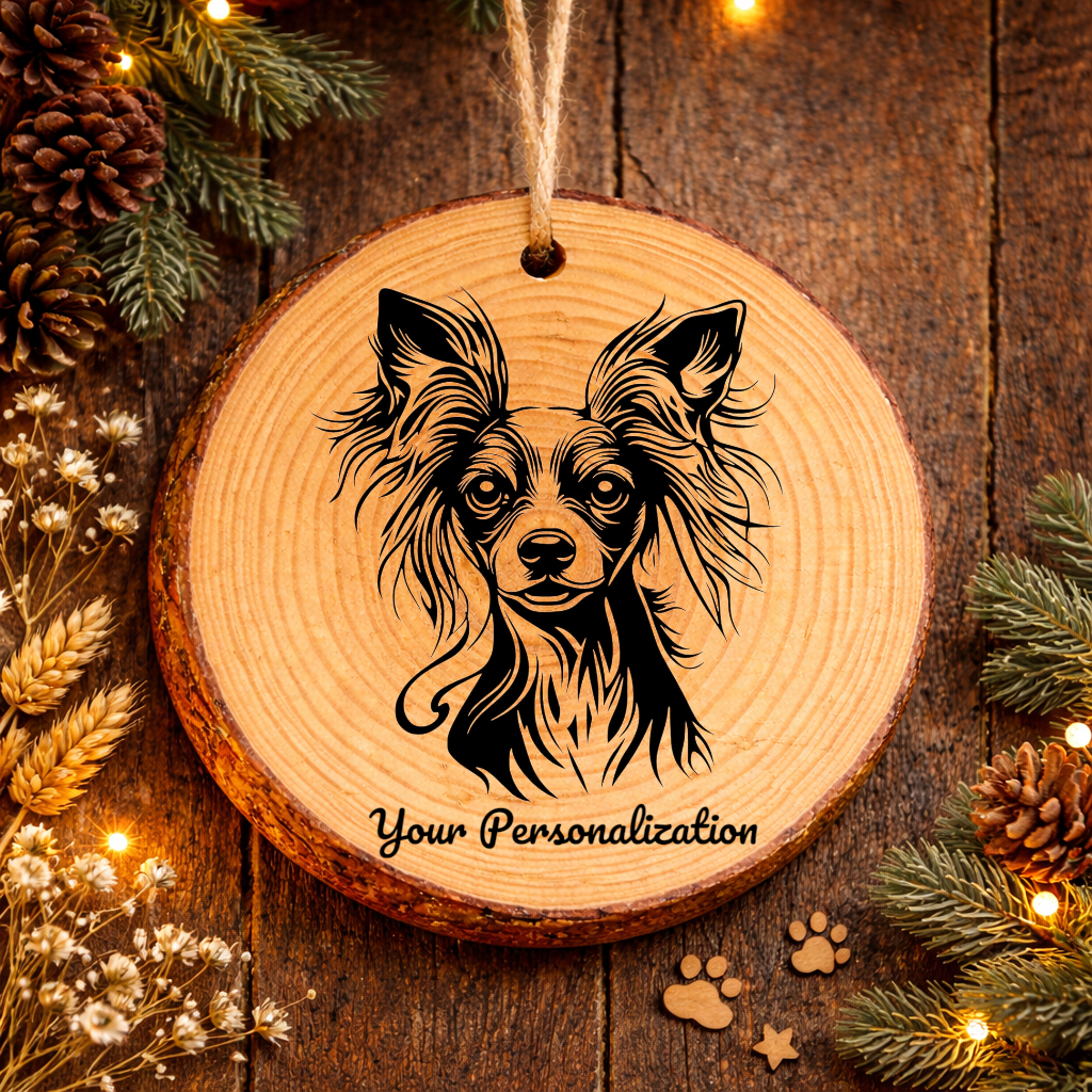 Chinese Crested Dog Ornament – Rustic Wooden Keepsake