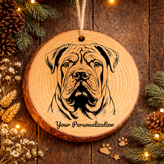 Chinese Shar-Pei Dog Ornament – Rustic Wooden Keepsake