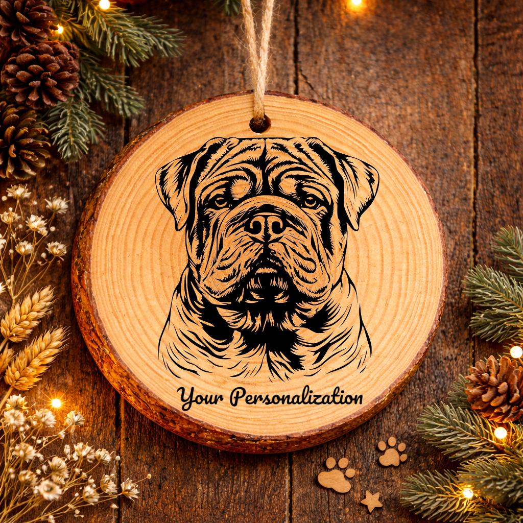 Chinese Shar-Pei Dog Ornament – Rustic Wooden Keepsake