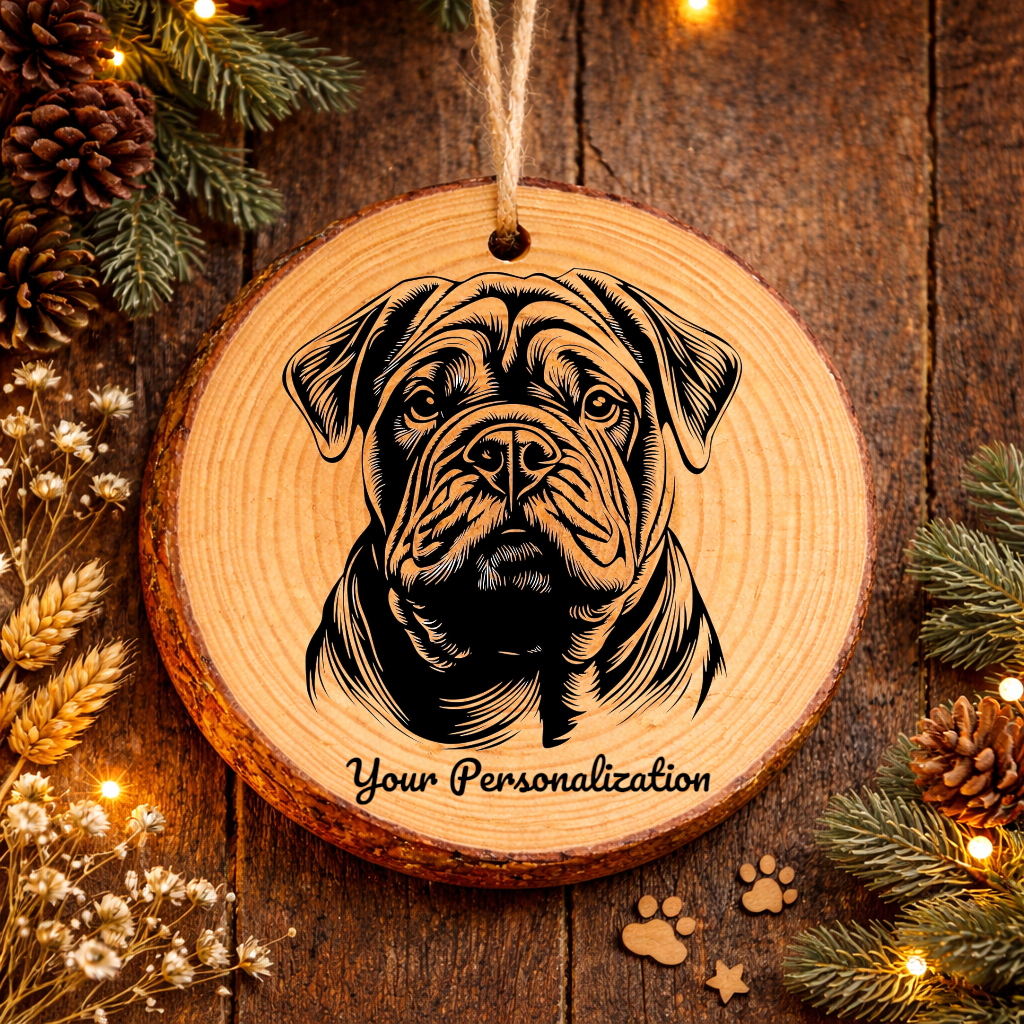 Chinese Shar-Pei Dog Ornament – Rustic Wooden Keepsake