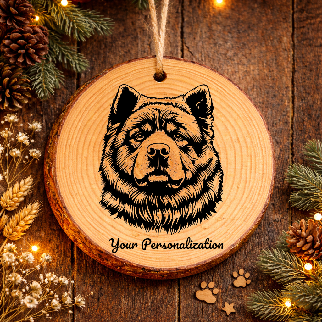 Chow Chow Dog Ornament – Rustic Wooden Keepsake