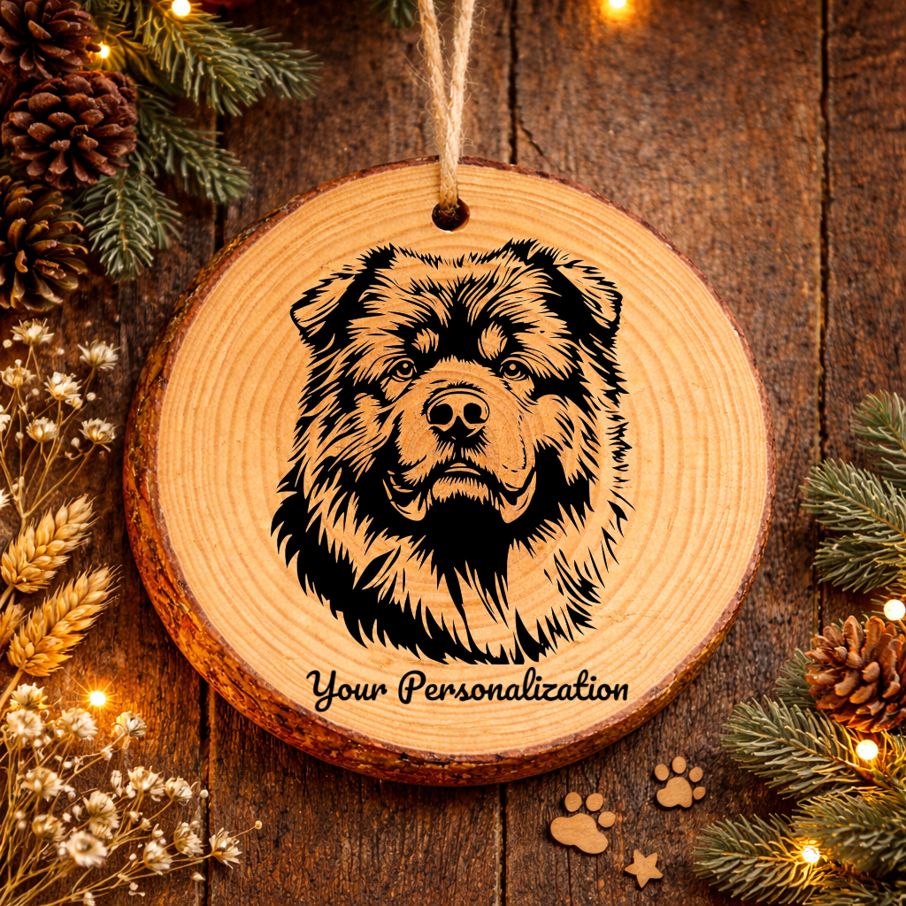 Chow Chow Dog Ornament – Rustic Wooden Keepsake