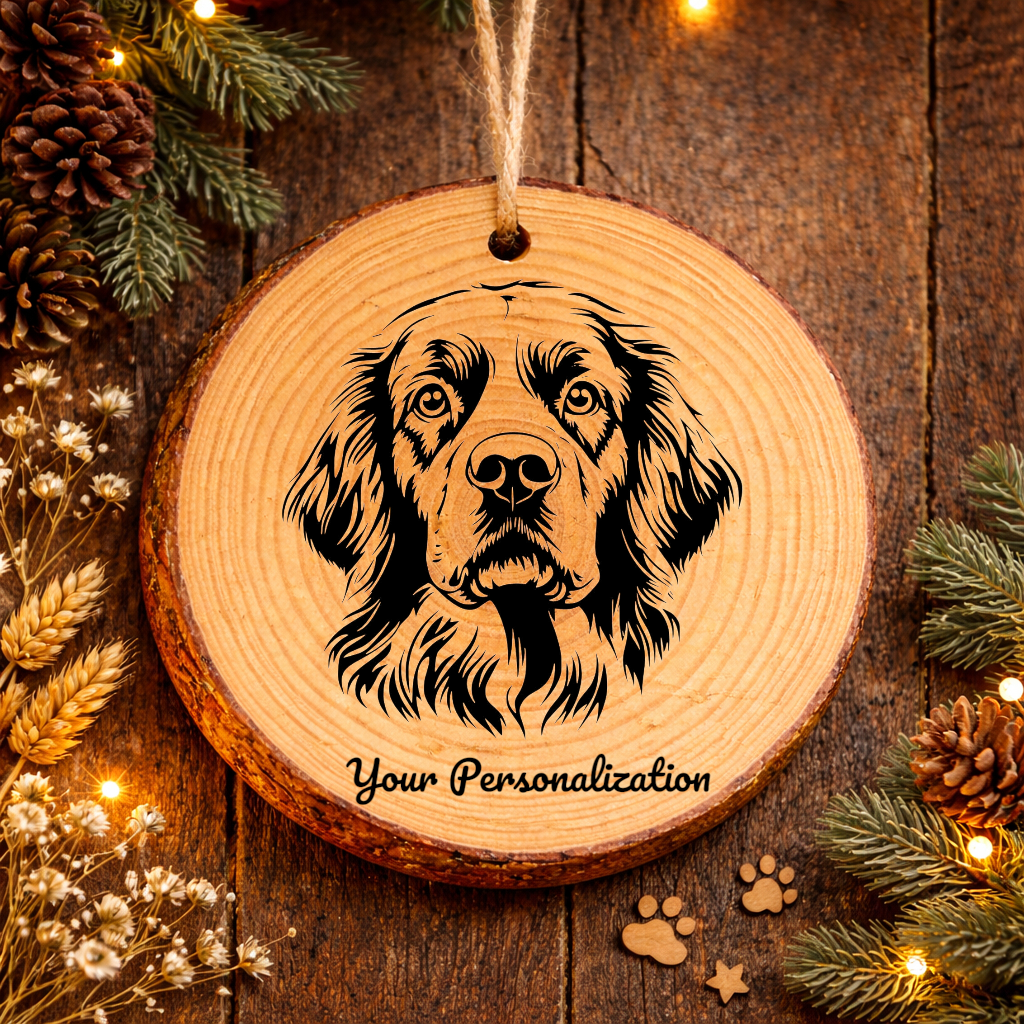 Clumber Spaniel Dog Ornament – Rustic Wooden Keepsake