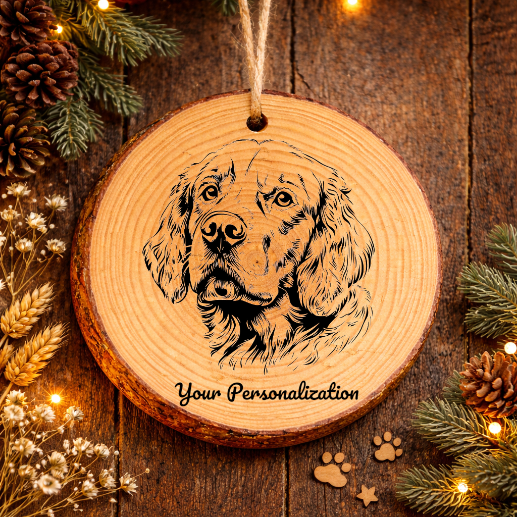 Clumber Spaniel Dog Ornament – Rustic Wooden Keepsake