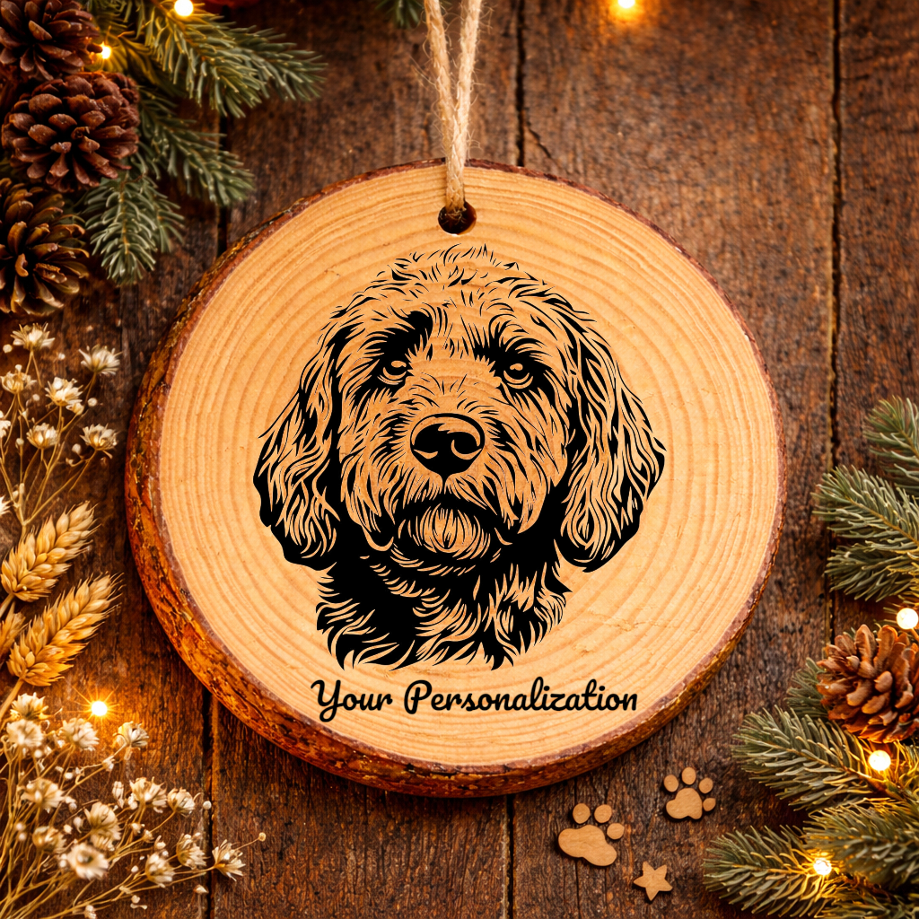 Cockapoo Dog Ornament – Rustic Wooden Keepsake