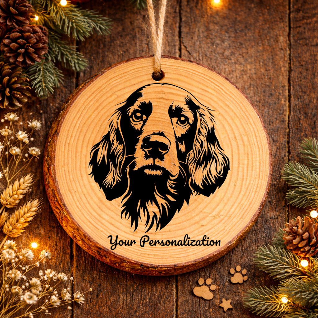 Cocker Spaniel Dog Ornament – Rustic Wooden Keepsake