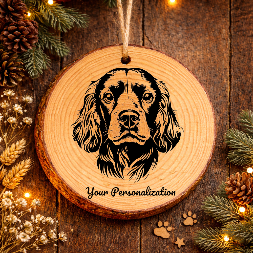 Cocker Spaniel Dog Ornament – Rustic Wooden Keepsake