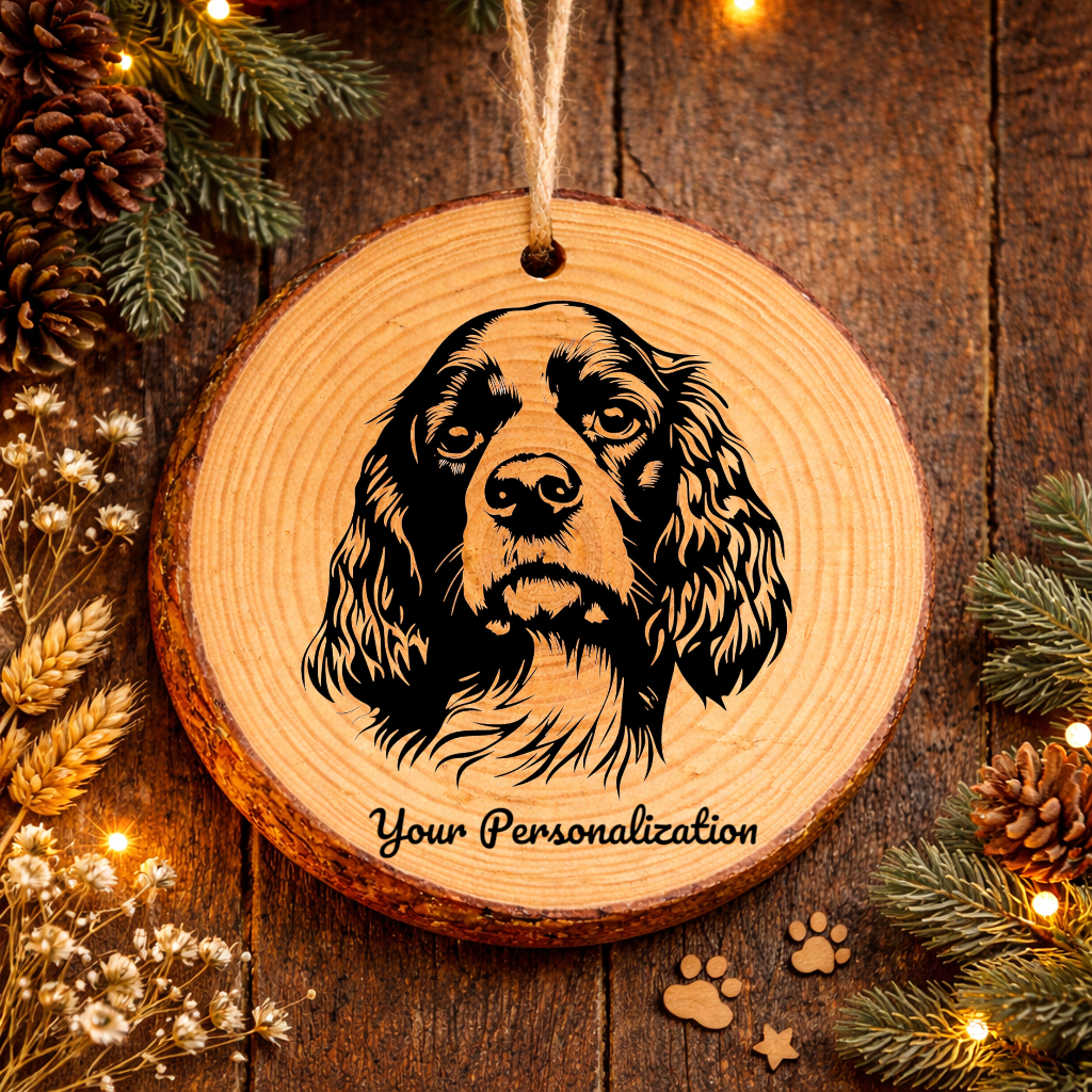 Cocker Spaniel Dog Ornament – Rustic Wooden Keepsake