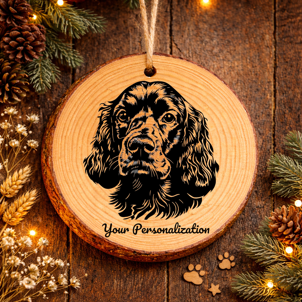 Cocker Spaniel Dog Ornament – Rustic Wooden Keepsake