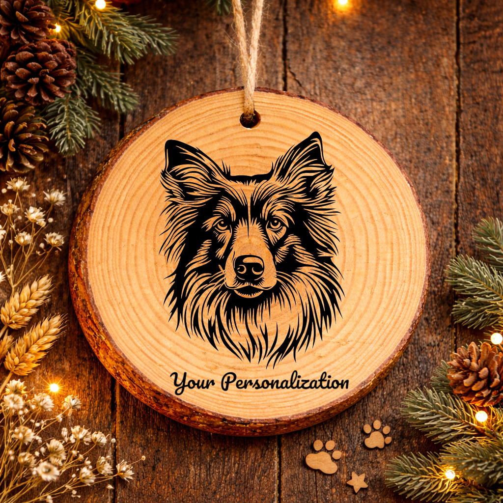 Collie Dog Ornament – Rustic Wooden Keepsake