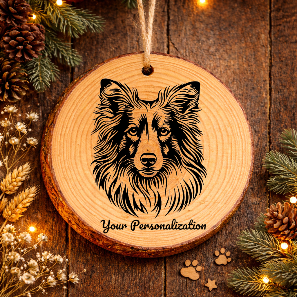 Collie Dog Ornament – Rustic Wooden Keepsake