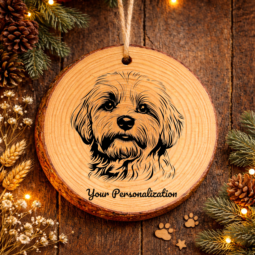 Coton de Tulear Dog Ornament – Rustic Wooden Keepsake