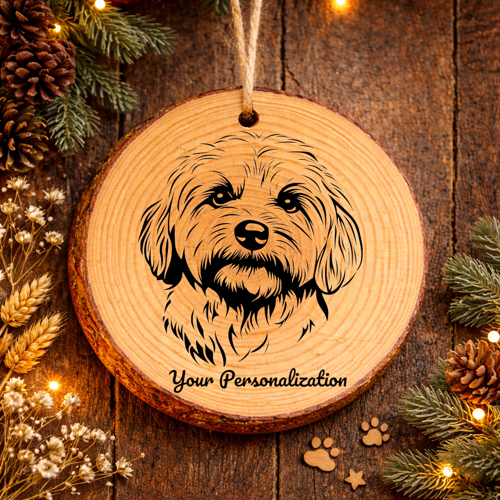 Coton de Tulear Dog Ornament – Rustic Wooden Keepsake