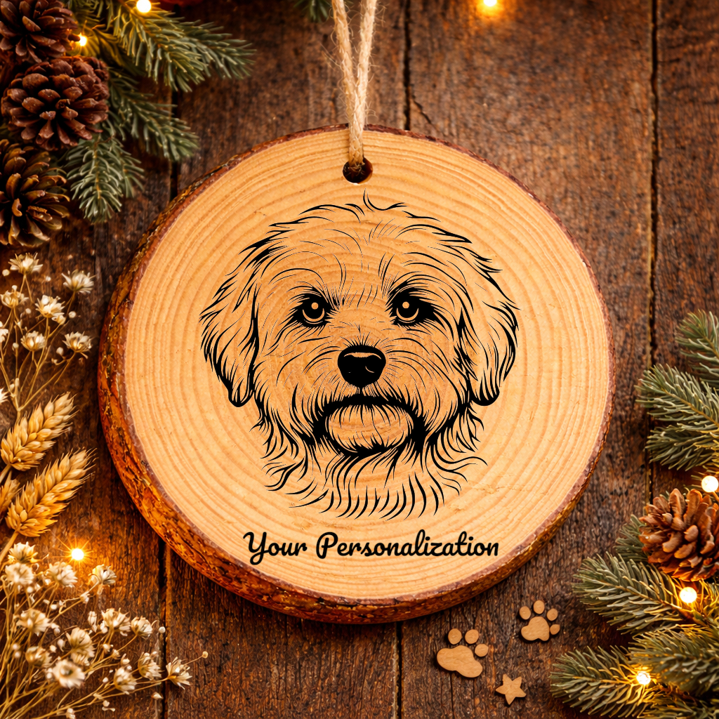 Coton de Tulear Dog Ornament – Rustic Wooden Keepsake