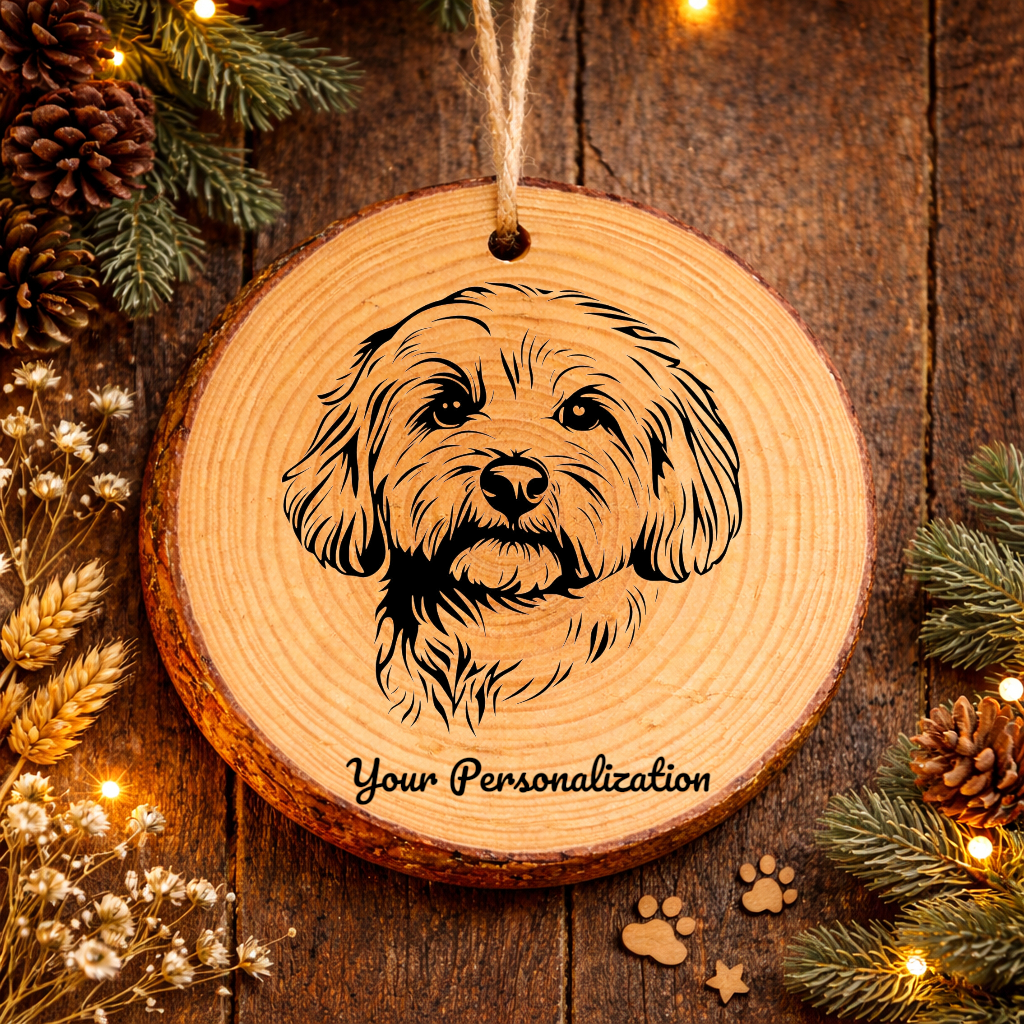 Coton de Tulear Dog Ornament – Rustic Wooden Keepsake