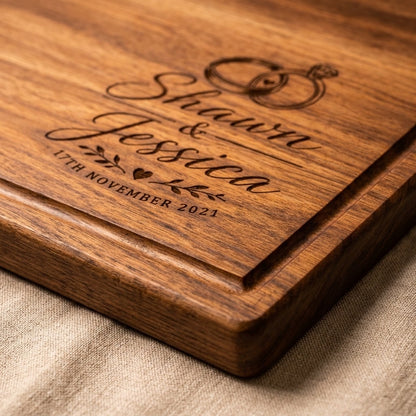 Joined Wedding Rings Serving Board