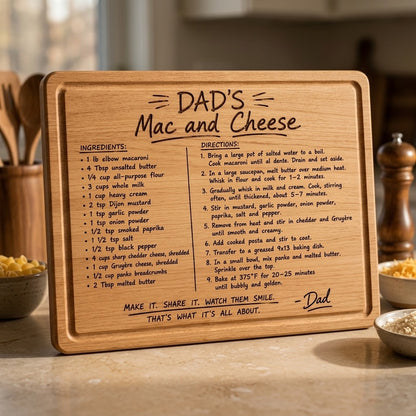 Dad’s Mac ‘n Cheese Recipe Serving Board