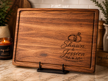 Joined Wedding Rings Serving Board
