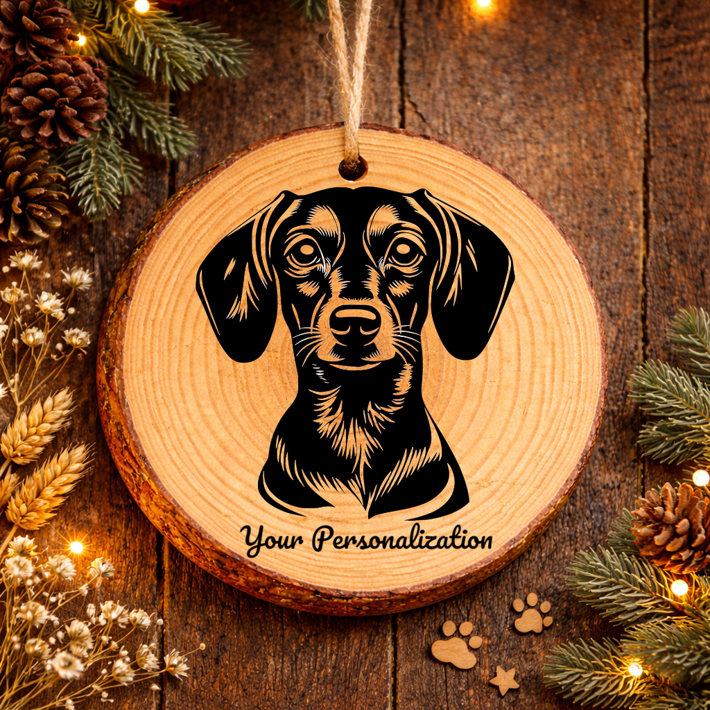Dachshund Dog Ornament – Rustic Wooden Keepsake