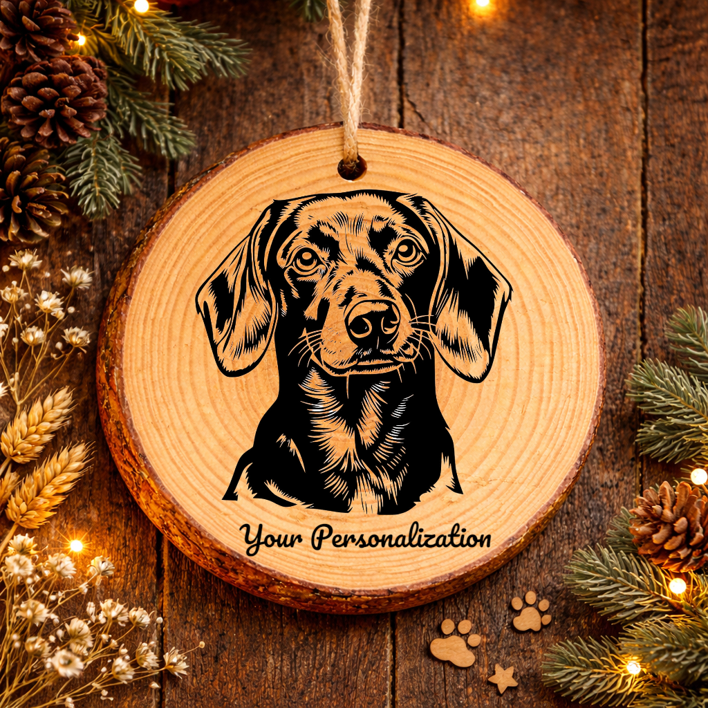 Dachshund Dog Ornament – Rustic Wooden Keepsake