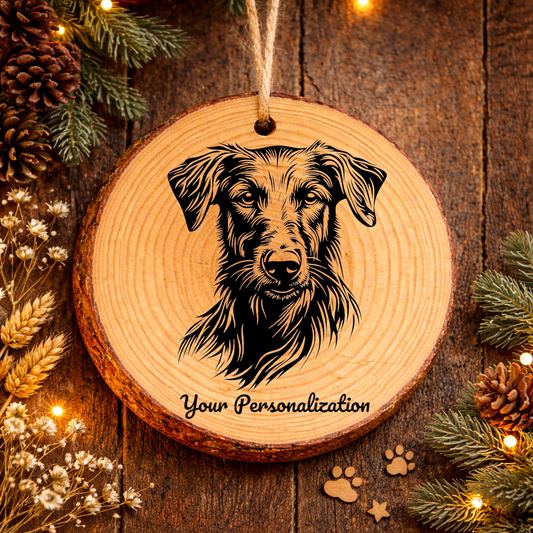 Deerhound Dog Ornament – Rustic Wooden Keepsake