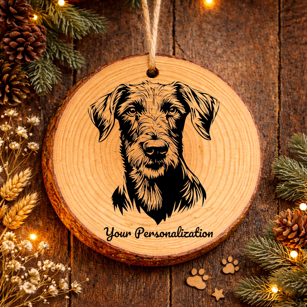 Deerhound Dog Ornament – Rustic Wooden Keepsake