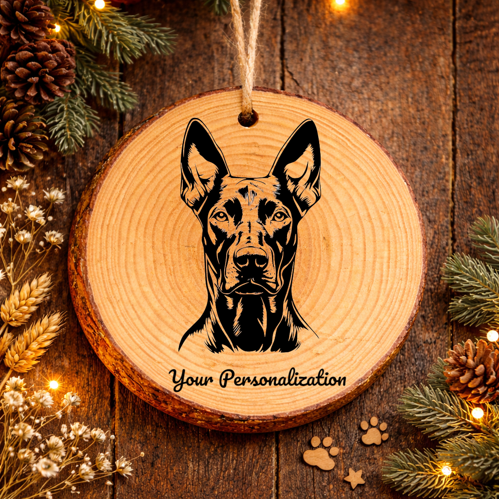 Doberman Pinscher Dog Ornament – Rustic Wooden Keepsake