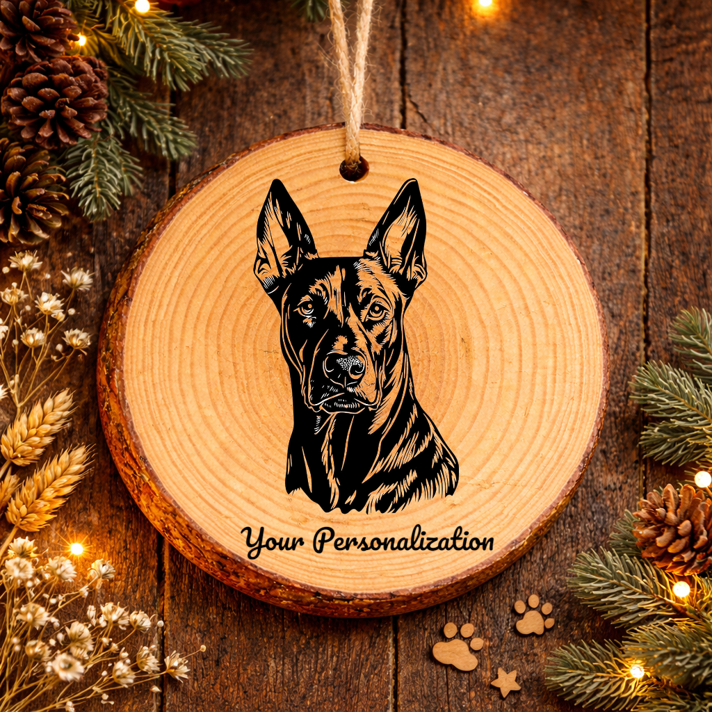 Doberman Pinscher Dog Ornament – Rustic Wooden Keepsake