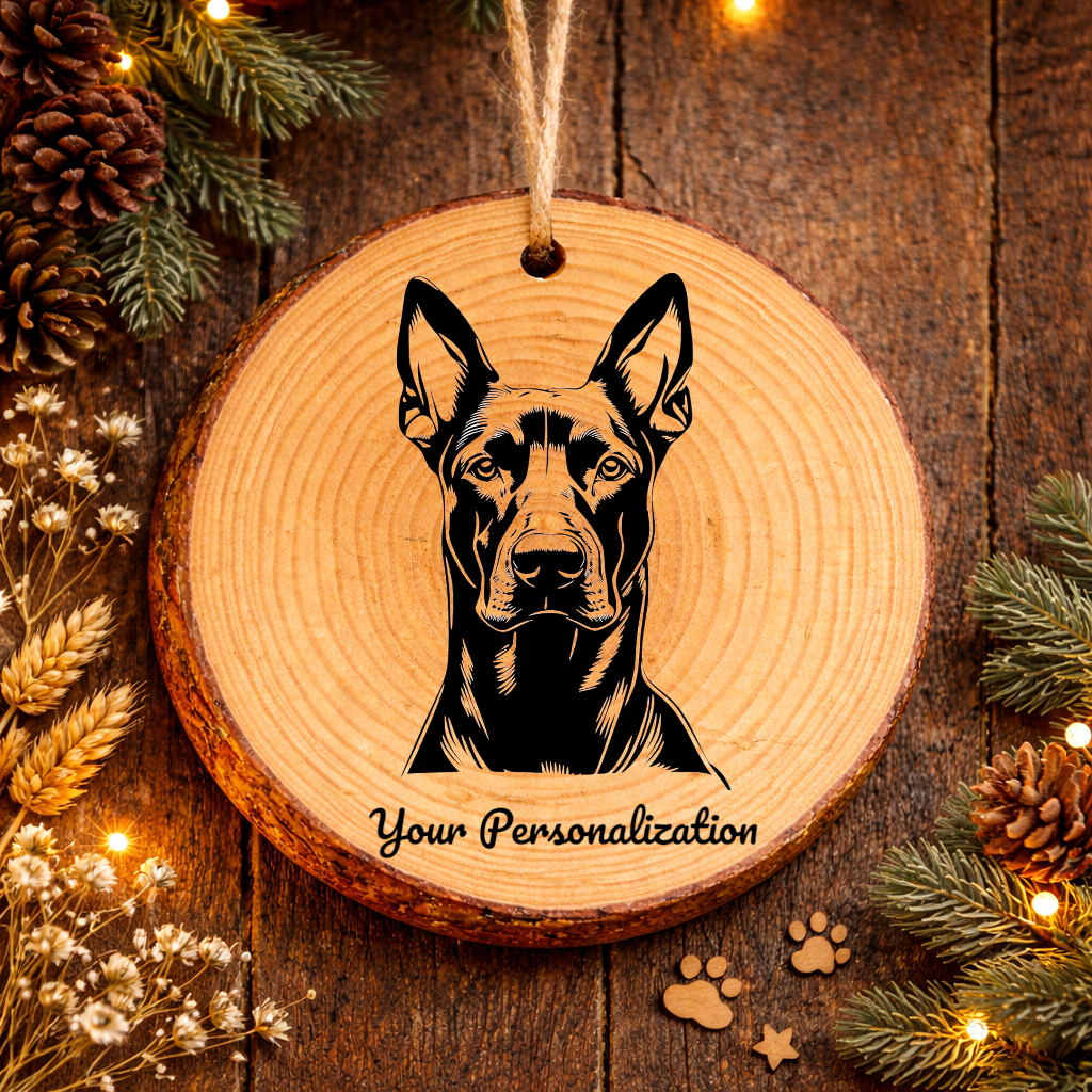 Doberman Pinscher Dog Ornament – Rustic Wooden Keepsake