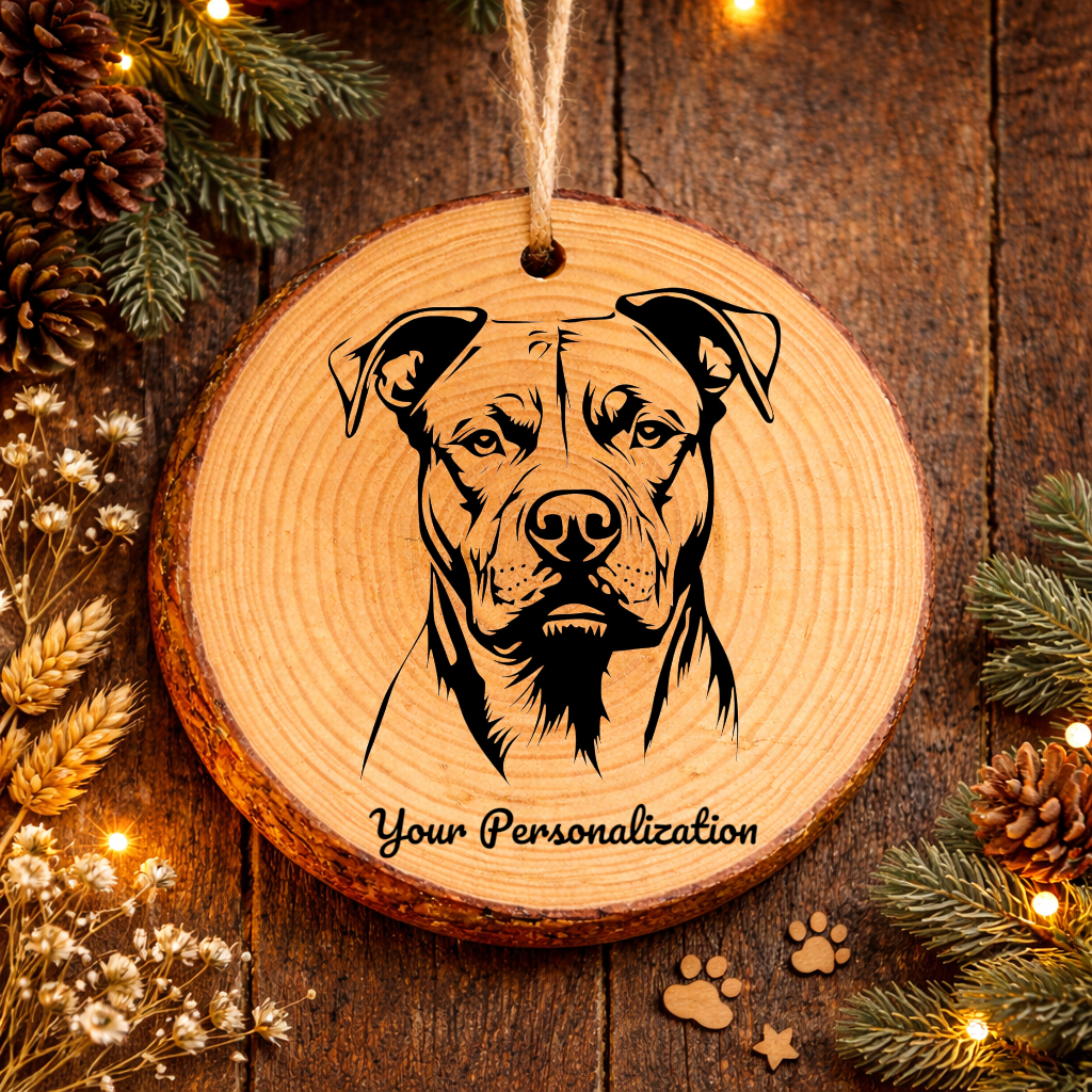 Dogo Argentino Dog Ornament – Rustic Wooden Keepsake