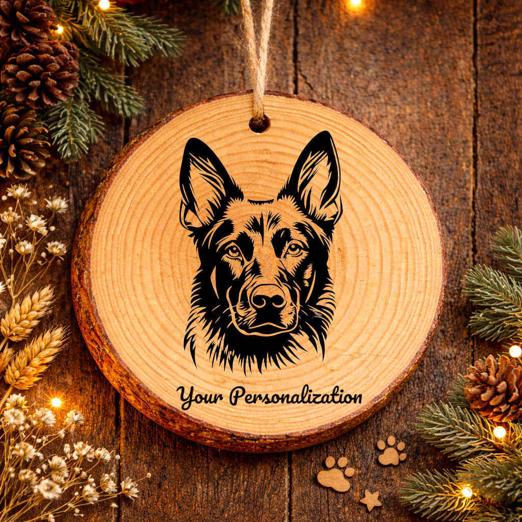 Dutch Shepherd Dog Ornament – Rustic Wooden Keepsake