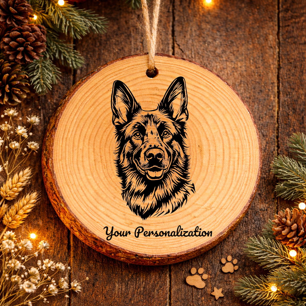 Dutch Shepherd Dog Ornament – Rustic Wooden Keepsake