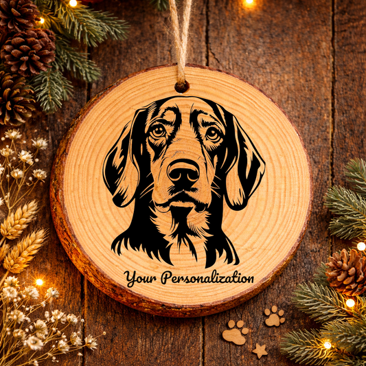 English Foxhound Dog Ornament – Rustic Wooden Keepsake