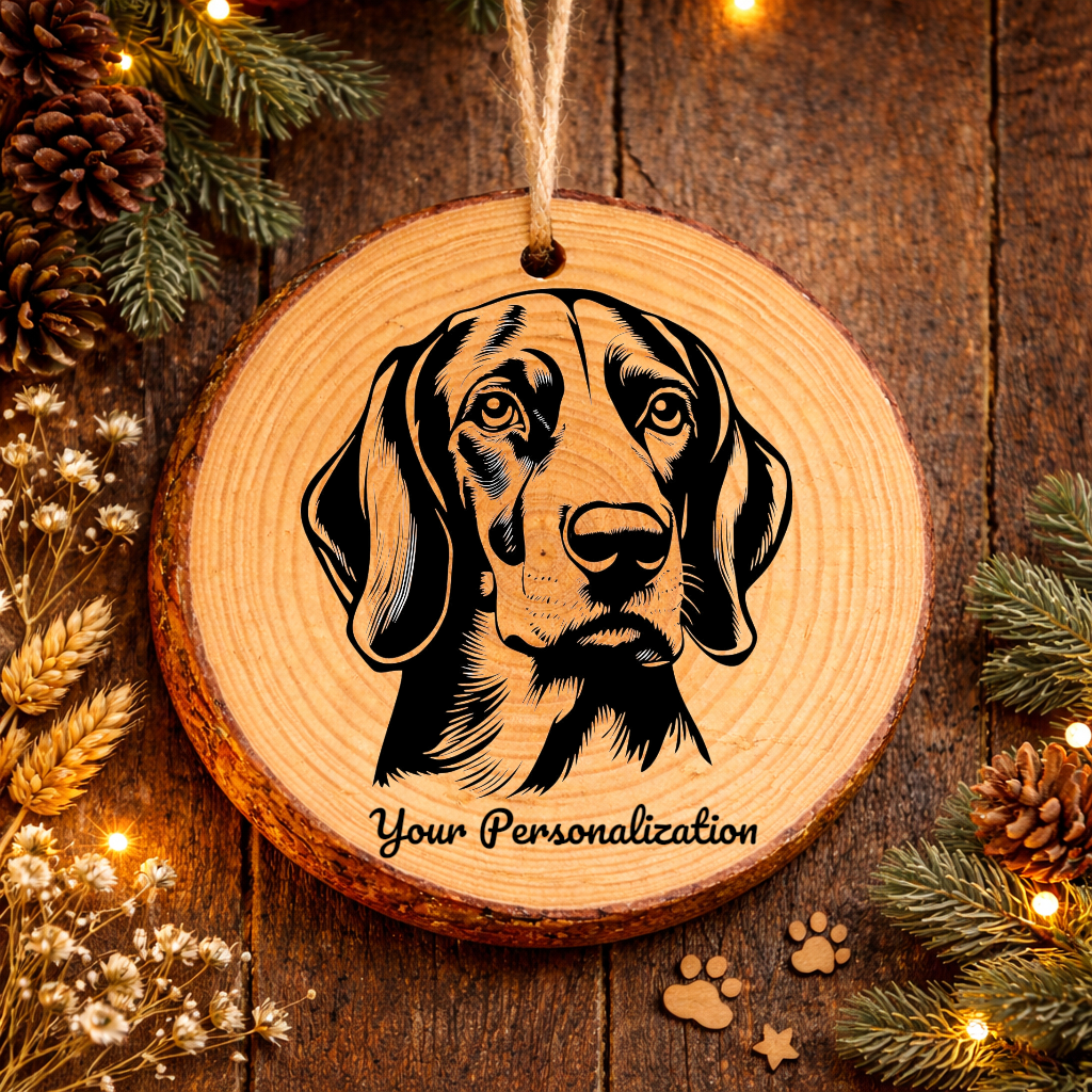 English Foxhound Dog Ornament – Rustic Wooden Keepsake