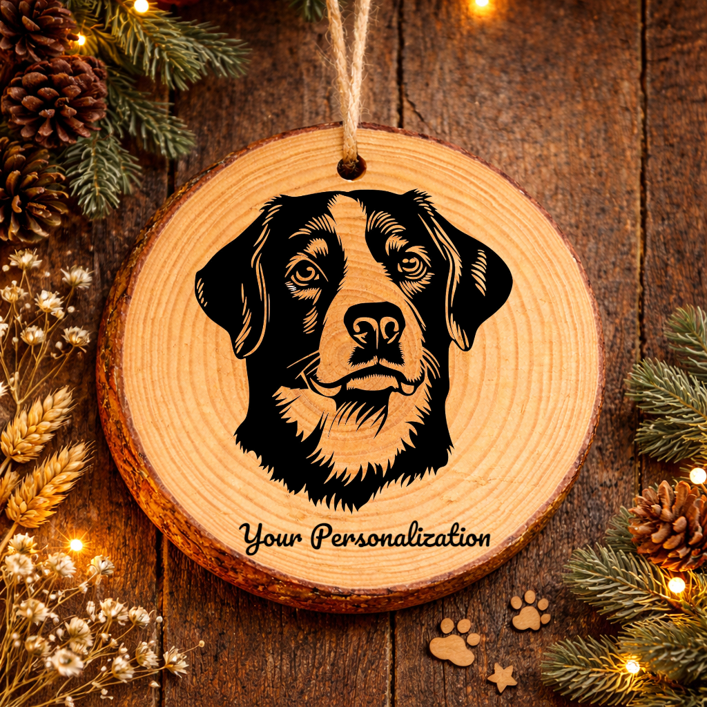 Entlebucher Mountain Dog Dog Ornament – Rustic Wooden Keepsake