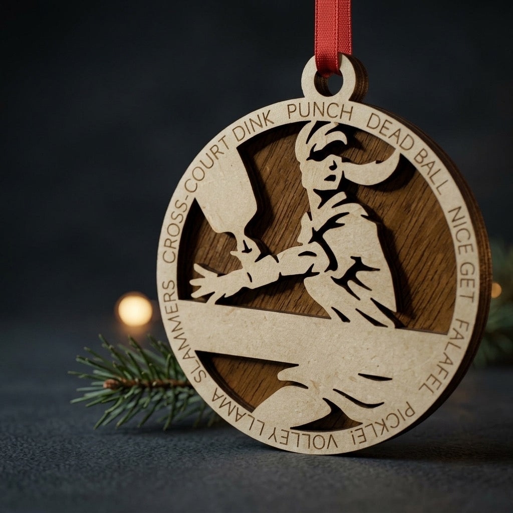Pickle Ball Layered Ornament